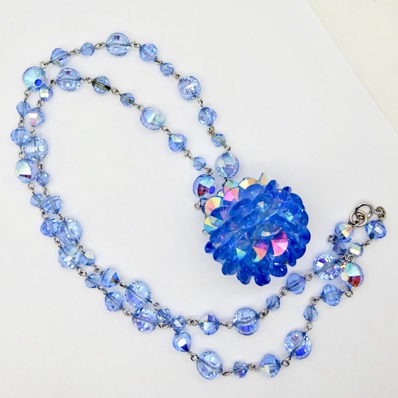Unbranded Jewelry - LONG BLUE AURORA BOREALIS CRYSTAL BEADS NECKLACE